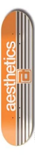 Aesthetics Logo Text (Orange/Brown) deck in the Aesthetics 2004 Back To School Linesheet