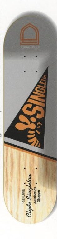 Aesthetics Singleton Pennant deck in the Aesthetics Skateboards Spring/Summer 2001 Catalog