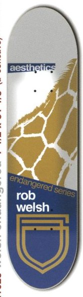 Aesthetics Welsh Endangered deck in the Aesthetics Skateboards Spring/Summer 2001 Catalog