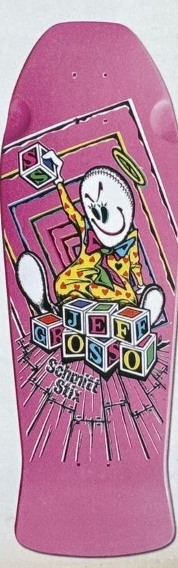 Schmitt Stix Grosso Toybox deck in the The Disposable Skateboard Bible (Sean Cliver)