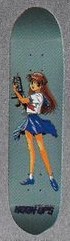 Hook-Ups Machine Gun Girl deck in the Cali4nia Skate Express #75 1994