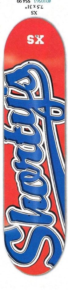 Shorty's Script Logo XS (Red) deck in the CCS 2002 Summer