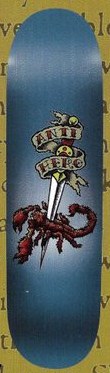Anti Hero Scorpion deck in the Deluxe Distribution 1998 Catalog