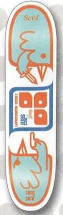 Alien Workshop Serf vs Sans Serif deck in the DNA Distribution Catalog 2000 Spring