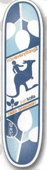 Alien Workshop Kalis Ride Everything 2 deck in the DNA Distribution Catalog 2000 Spring