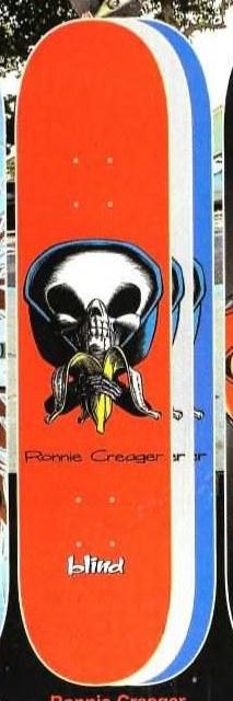Blind Creager Skull & Banana deck in the Dwindle Distribution 2002 Spring