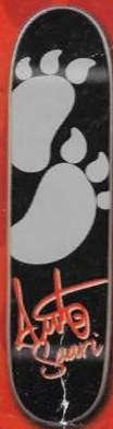 Flip Saari Paw Prints deck in the Flip Catalog 1999 Back To School