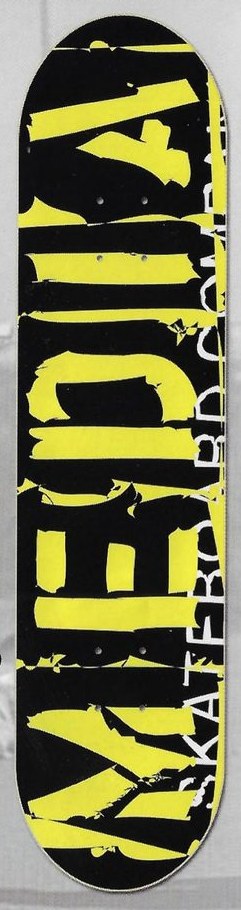 Media Hesh Logo (Yellow) deck in the Media Skateboards Spring 2003 Catalog