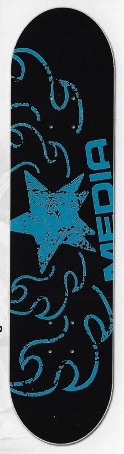 Media Star Logo (Blue) deck in the Media Skateboards Spring 2003 Catalog