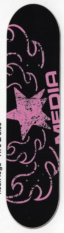 Media Star Logo (Pink) deck in the Media Skateboards Spring 2003 Catalog