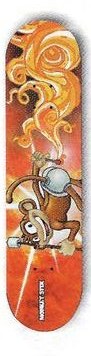 Monkey Stix Forces of Nature (Fire) deck in the Monster Skate 2002 Holiday