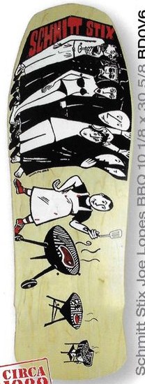 Vision Street Wear Schmitt Stix Joe Lopes BBQ deck in the Select Distribution 2002