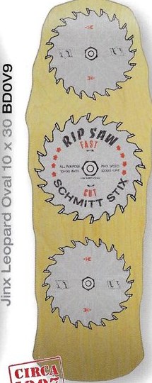 Vision Street Wear Schmitt Stix Ripsaw deck in the Select Distribution 2002