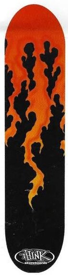 Think Flame Long Board deck in the Think Skateboards 1997