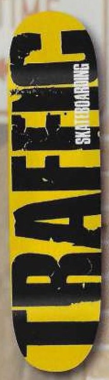 Traffic Presstype Logo (Yellow) deck in the Traffic Skateboards 2008 Spring