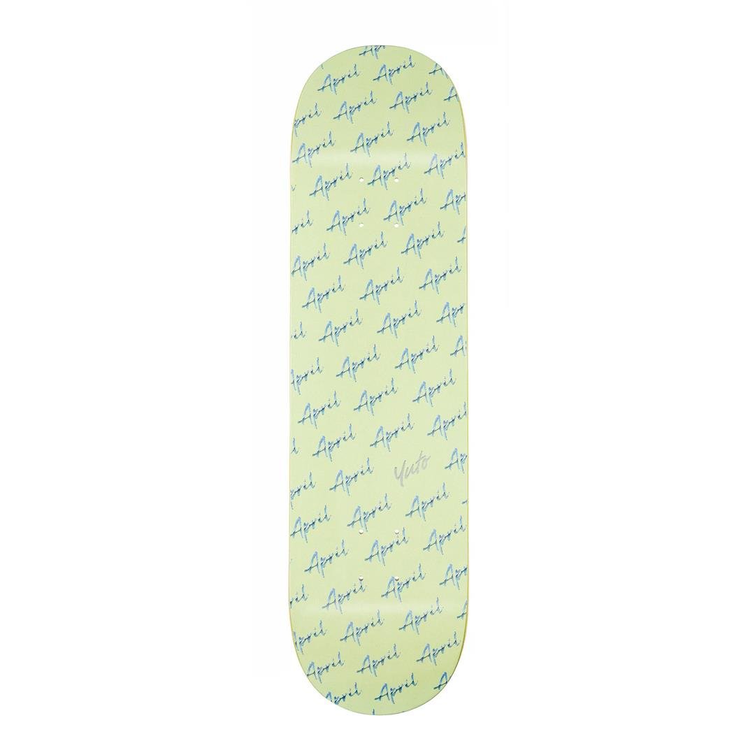 April Yuto Script Logo Green deck