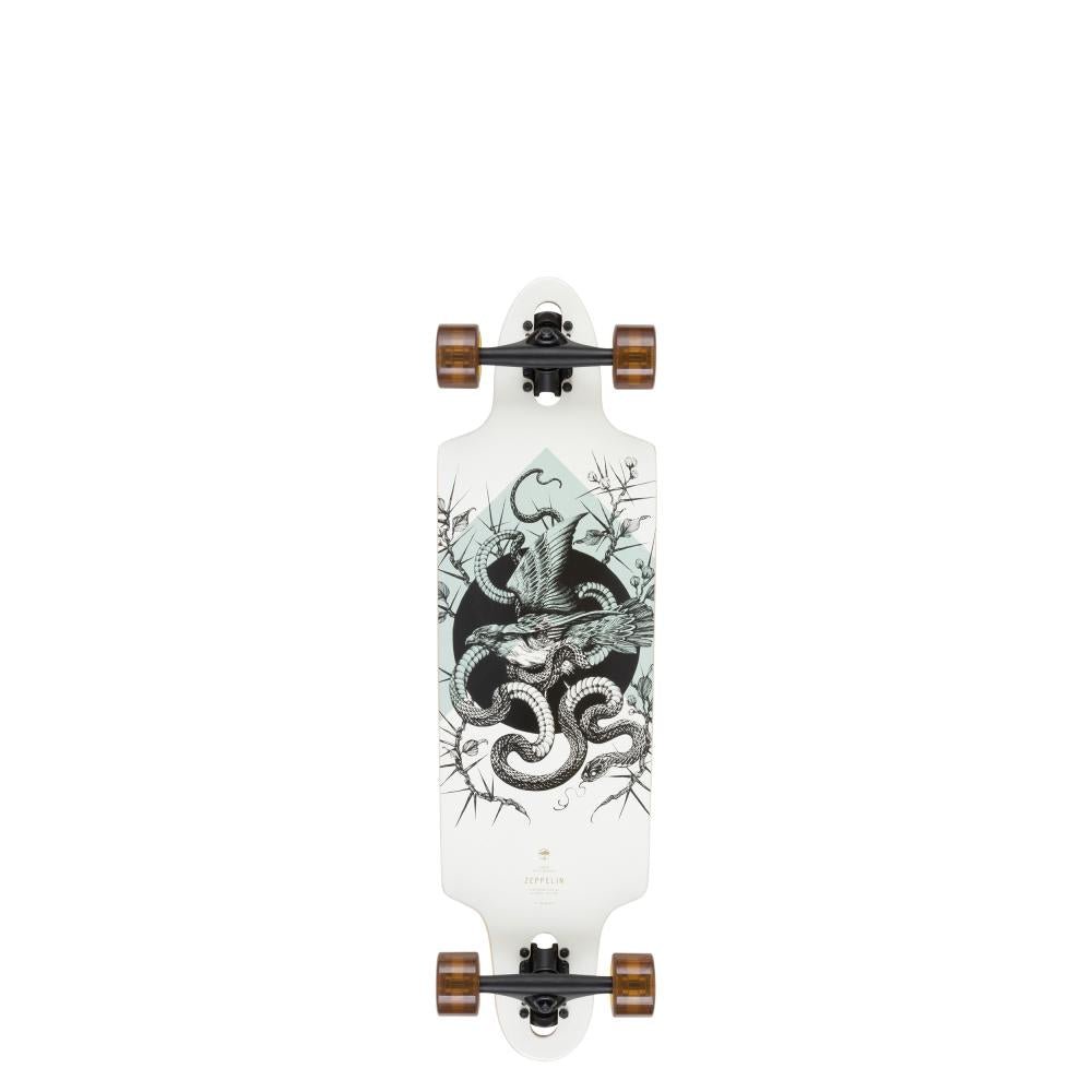 Arbor Bamboo Zeppelin Drop Through White/Black Cruiser deck