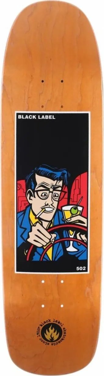Black Label 502 Custom Shape (Orange Stain) deck