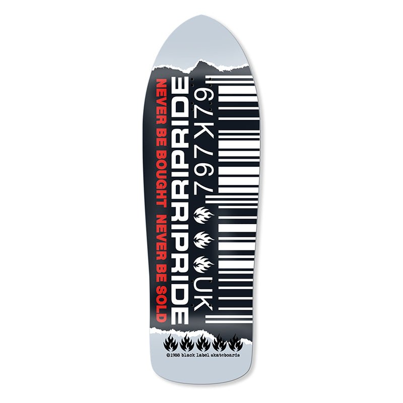 Black Label Ripride Skateshop Barcode Riky Shape deck