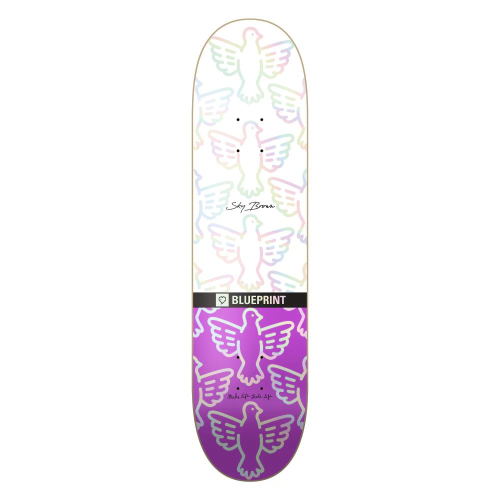 Blueprint SkyBrown x MLSL Collab Bird White Holographic deck