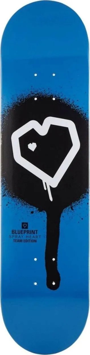 Blueprint Spray Heart (Blue/Black) deck