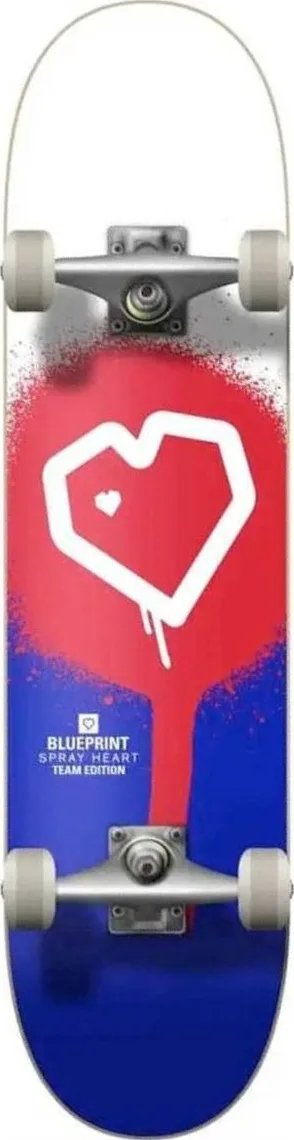 Blueprint Spray Heart (Blue/Red/White) deck