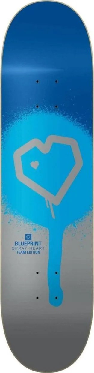 Blueprint Spray Heart (Blue/Silver) deck