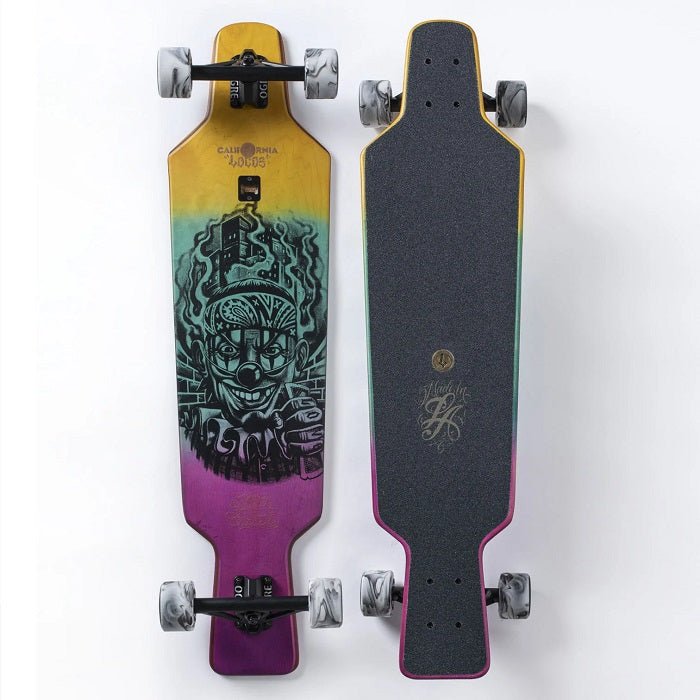 California Locos Mister Cartoon Payaso Drop Through Longboard deck