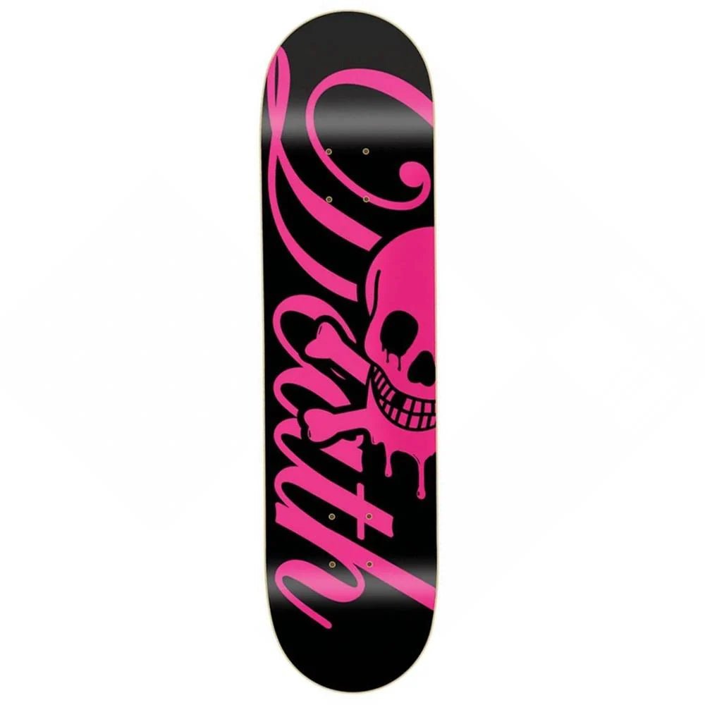 Death Skateboards Script (Pink) deck