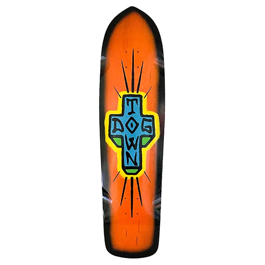 Dogtown Spray Cross Longboard (Orange / Black Fade) deck