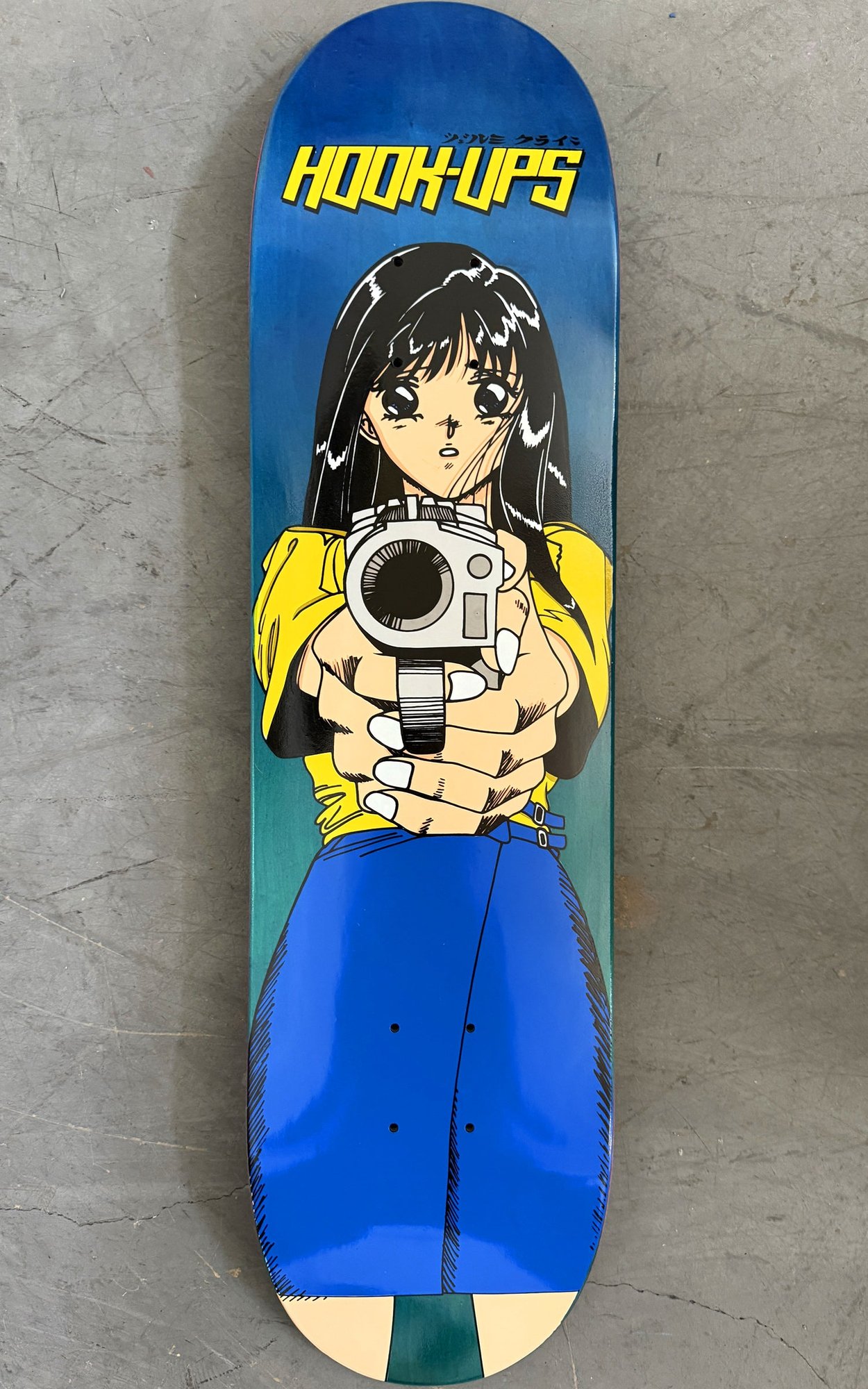 Hook-Ups Barrel of a Gun (Blue/Green) deck