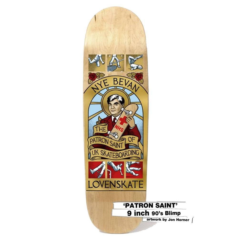 Lovenskate Nye Bevan Patron Saint of Skateboarding by Jon Horner deck