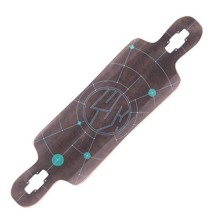 Lush Freebyrd Lo-Pro Woodgrain Drop Through Longboard deck