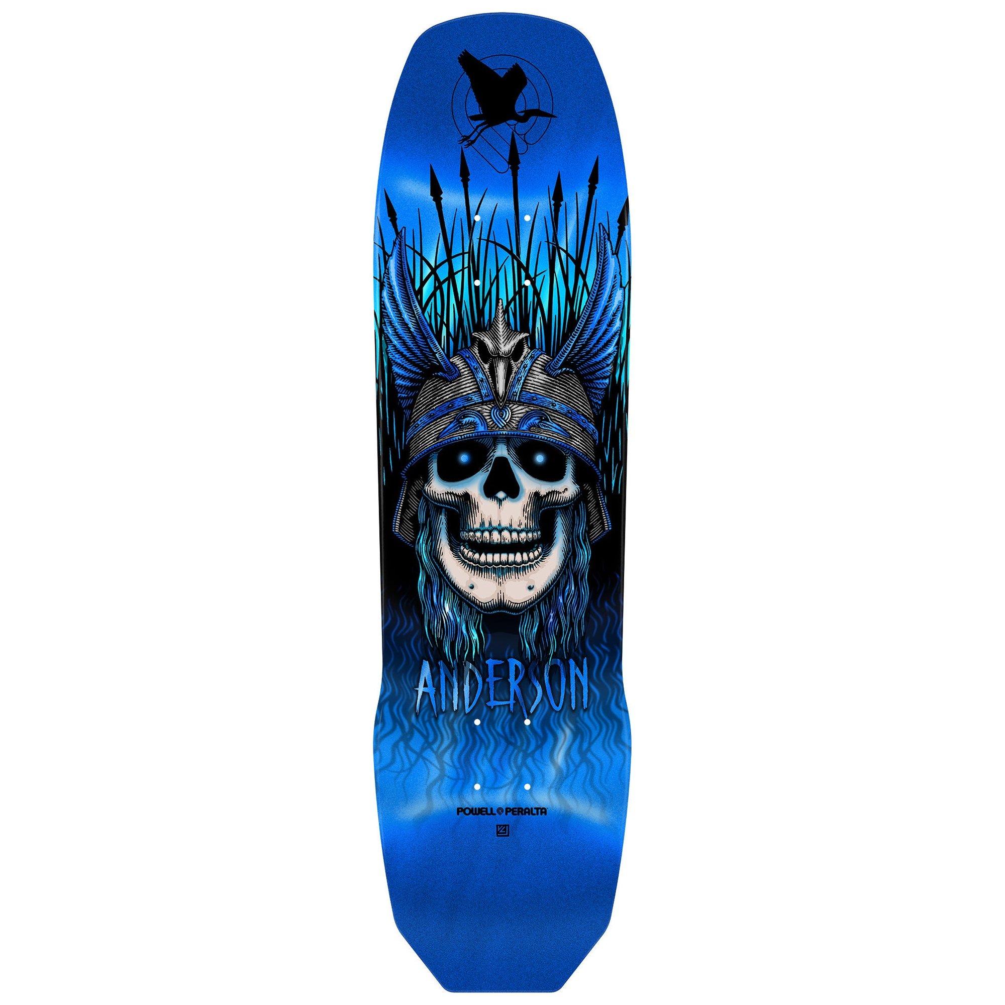 Powell Peralta Andy Anderson - Heron Skull - 7-Py Construction (Blue Foil) deck