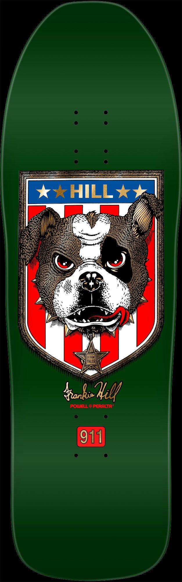 Powell Peralta Frankie Hill Bull Dog (Green/Gold Fade) deck