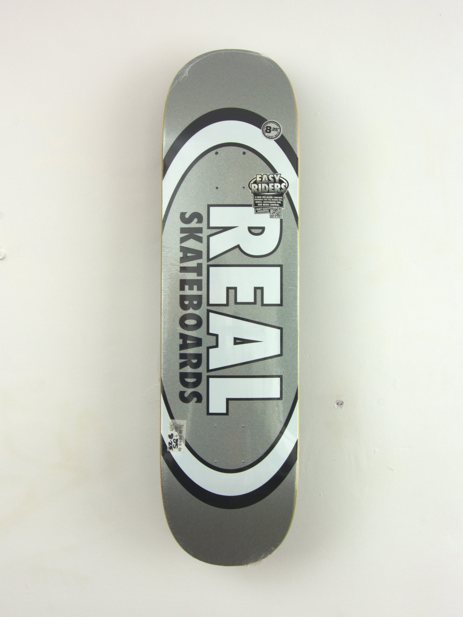 Real Team Oval - Easy Rider Shape (Metallic Silver) deck