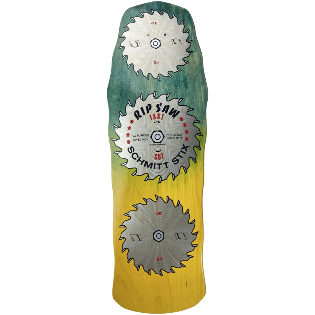 Schmitt Stix Ripsaw Two Tone Blue/Yellow Stain deck