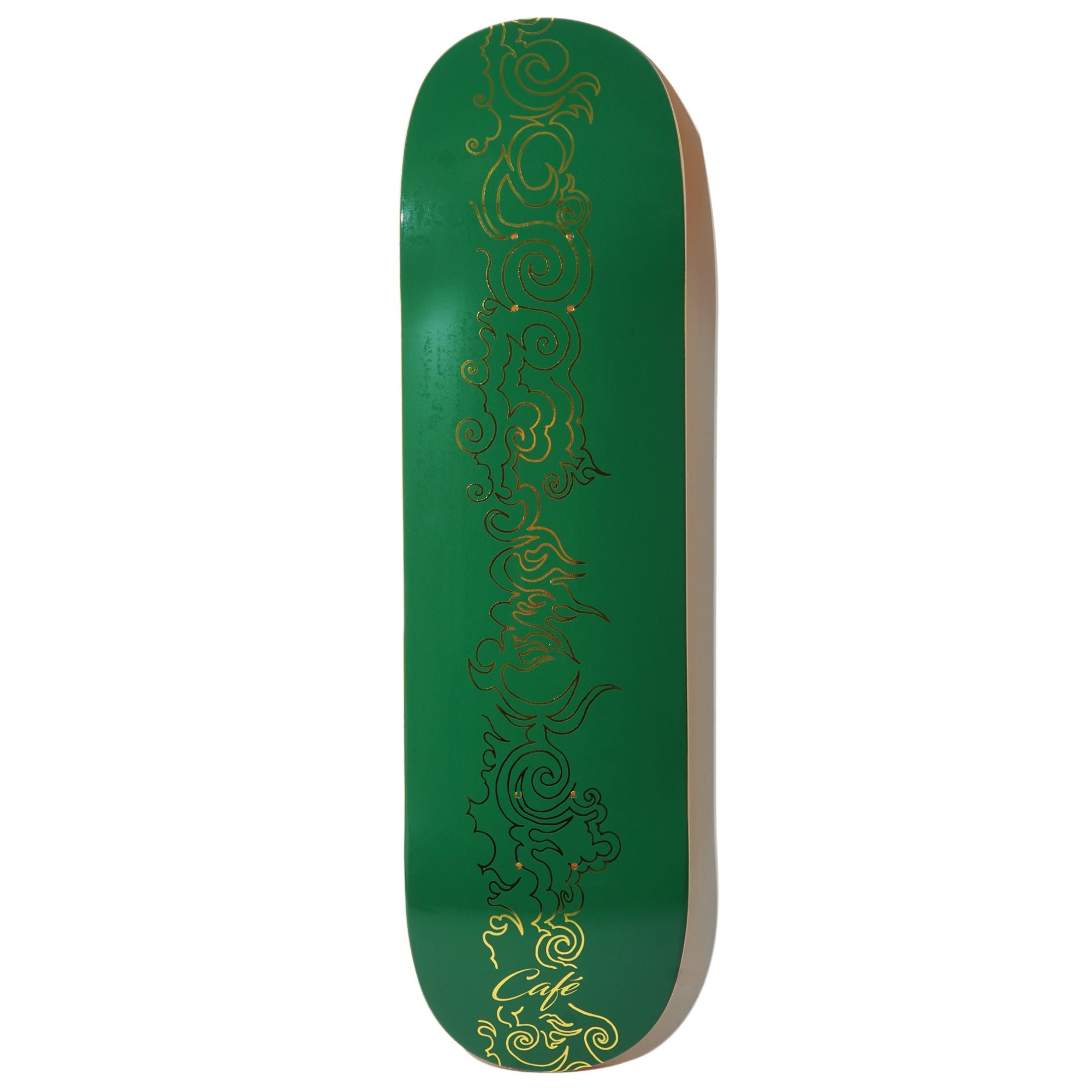 Skateboard Cafe Clouds C2 Shape Forest Green / Gold deck