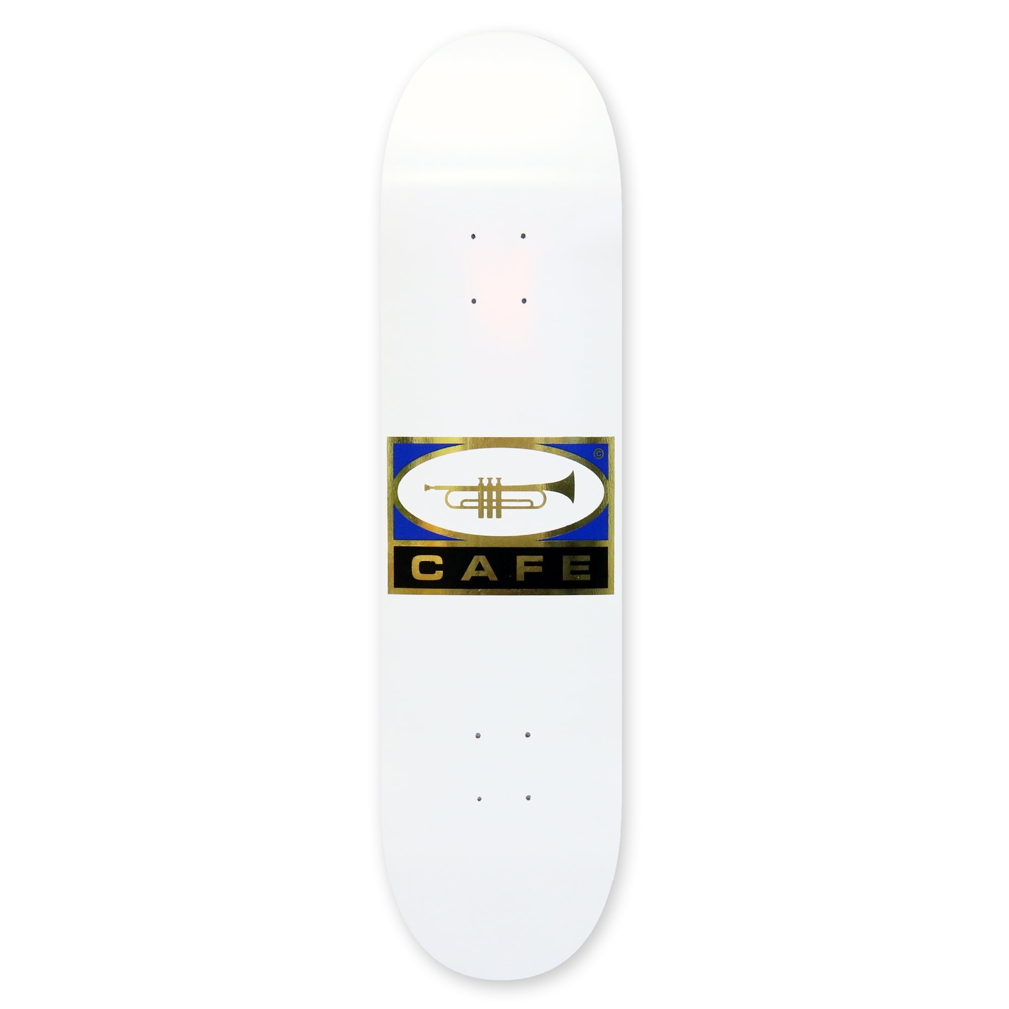 Skateboard Cafe Trumpet Logo (White/Silver) deck