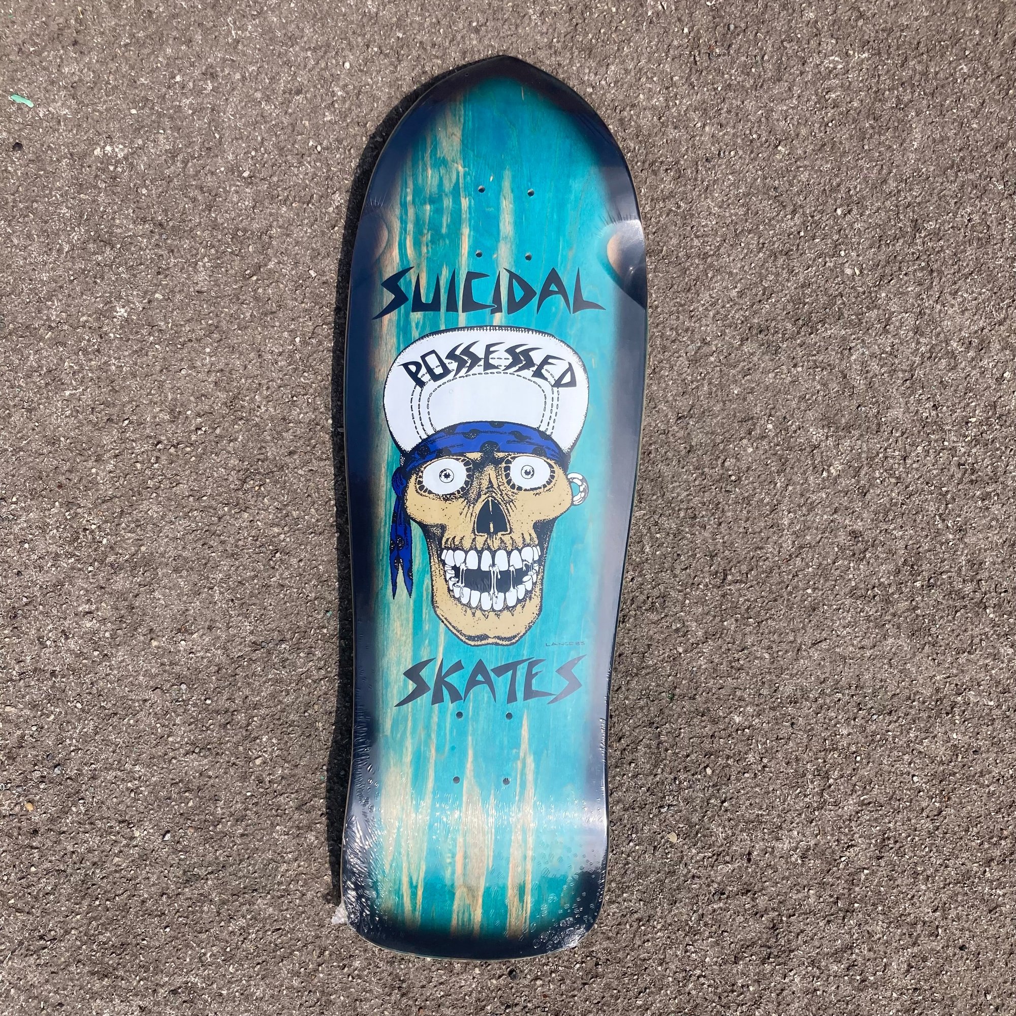 Suicidal Skates Punk Skull (Blue Stain/Black Fade) deck