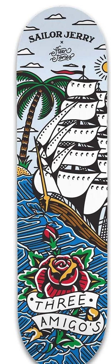 Three Amigos Steen Jones x Sailor Jerry deck