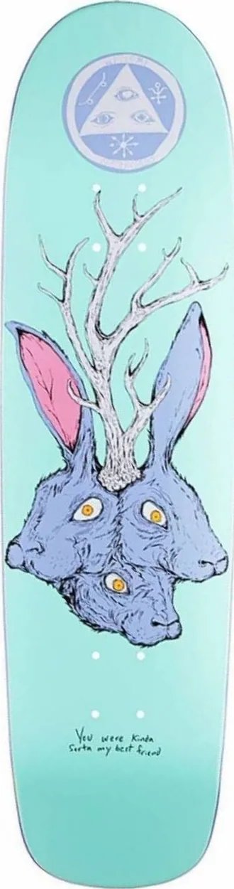 Welcome Bunny Heads on Waxing Moon Teal deck