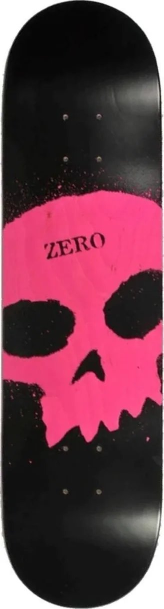 Zero Big Skull Stencil (Black/Pink) deck