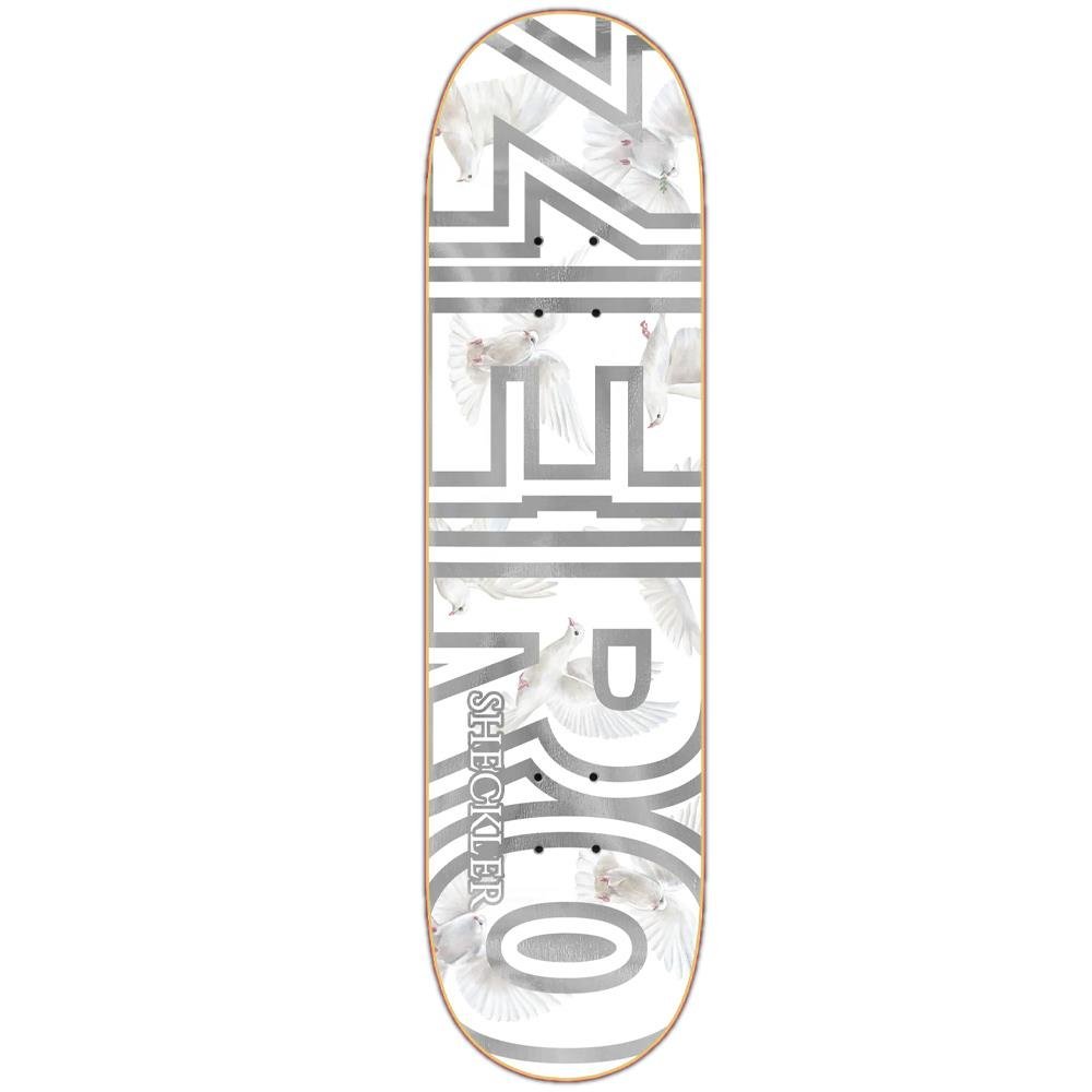 Zero Sheckler Bold Logo (White Silver Foil) deck