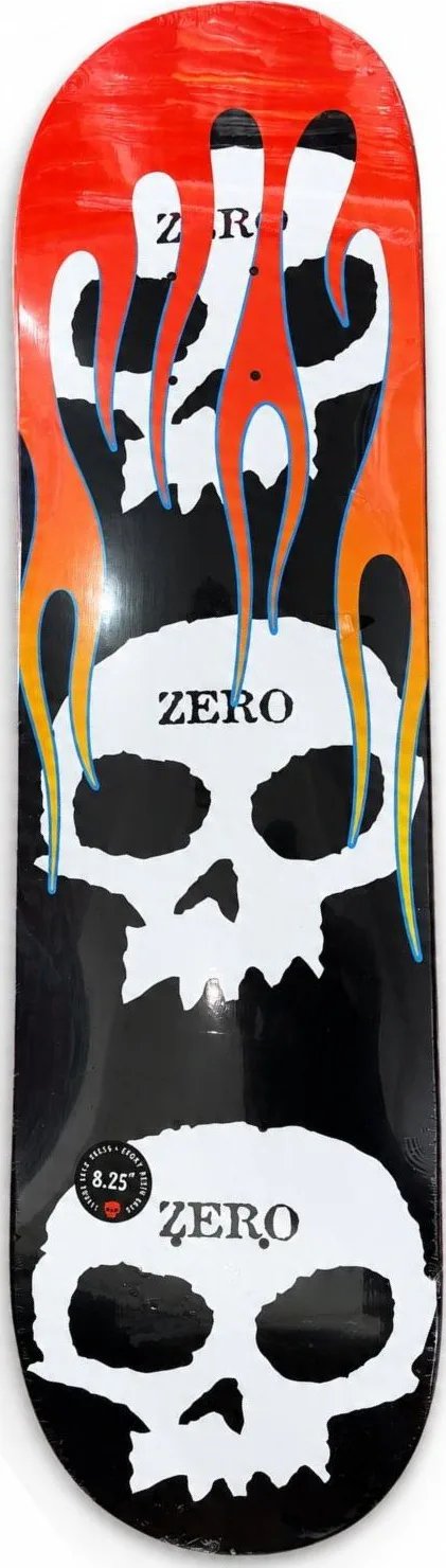 Zero Triple Skull with Flames Logo deck