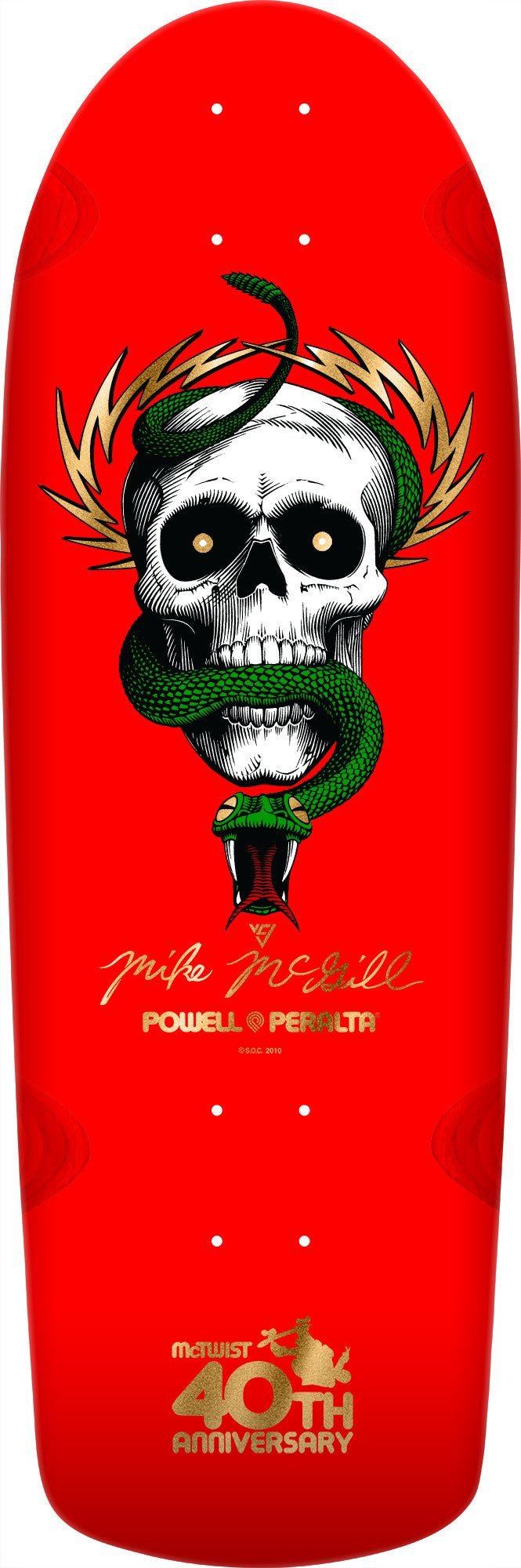 Powell Peralta Mike McGill 40th Anniversary McTwist White W/Gold Foil deck
