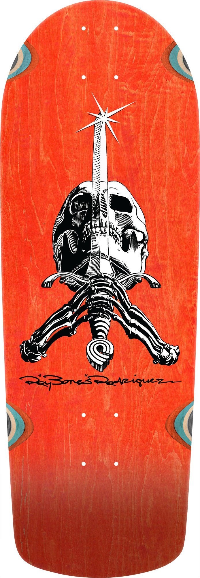 Powell Peralta OG Snub Ray Rodriguez Skull & Sword Orange Stain deck
