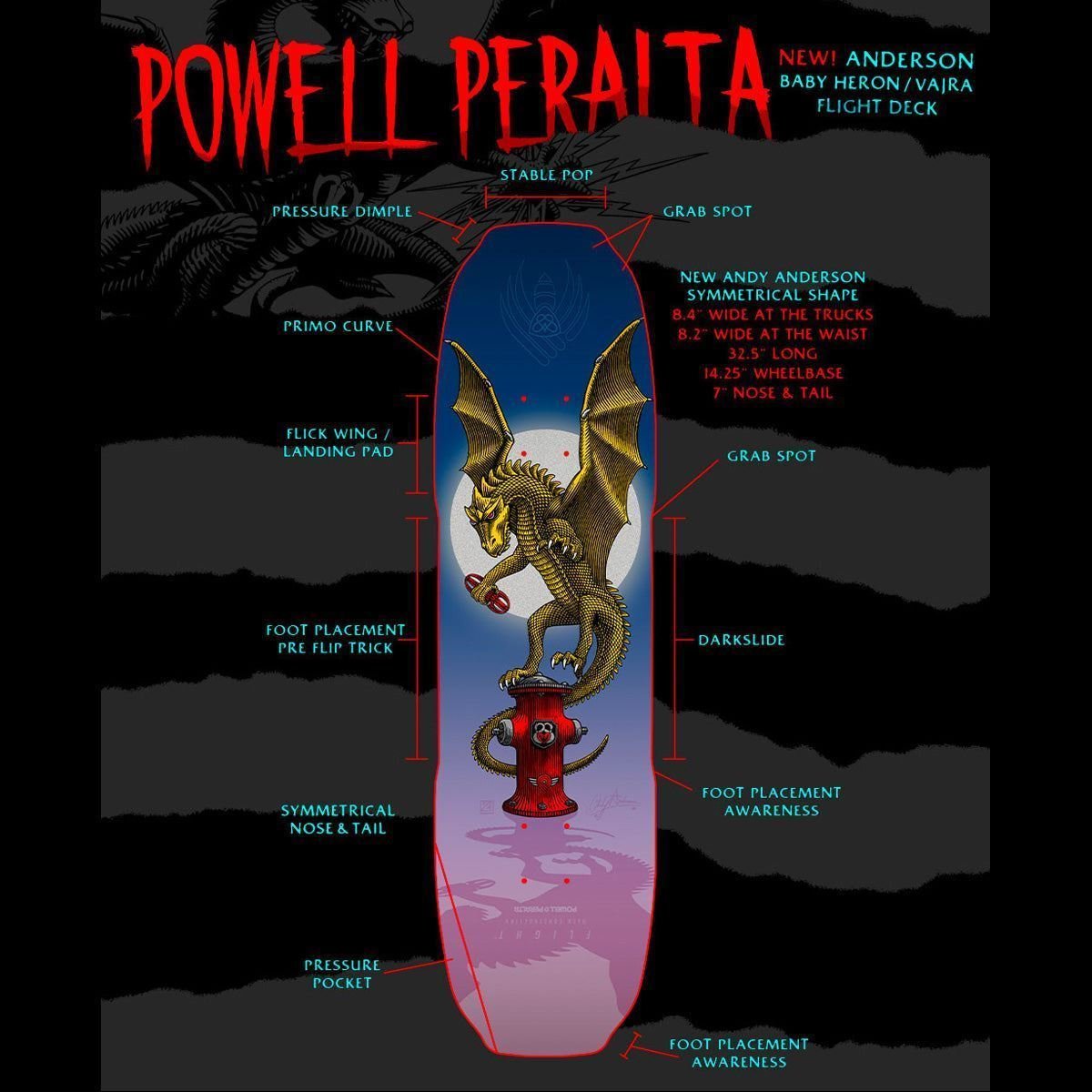 Powell Peralta Pro Andy Anderson Baby Heron (Vajra) FLIGHT deck