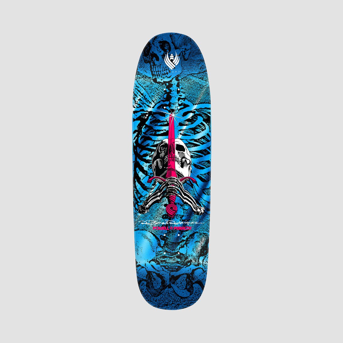 Powell Peralta Skull and Sword Blue - Shape 245 deck