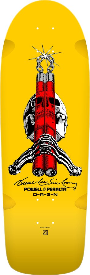 Powell Peralta Skull & Nunchucks Bruce Lee Collab Yellow deck